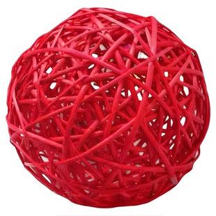 红色藤球竹编球树挂吊顶挂饰新年装饰户外庭院马年氛围场景布置