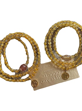 复古文玩天然巴西金发晶多圈手链