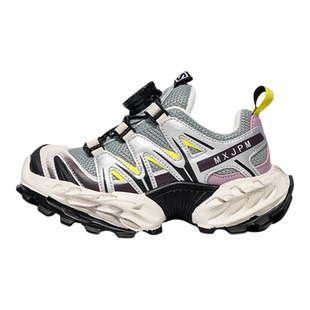 官网saulmnokids女童老爹鞋秋冬加绒男童二棉鞋防滑儿童运动鞋暖