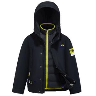 FILA KIDS斐乐童装儿童羽绒服26冬款男女童三合一外套两件套防水