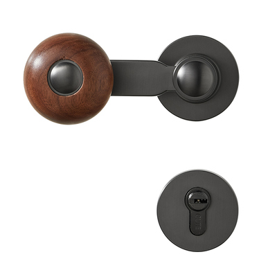 固特中古风胡桃木卧室磁吸静音锁