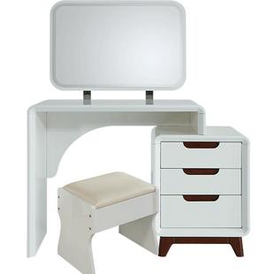 全友家居现代简约收纳柜一体梳妆台卧室小户型可伸缩化妆桌带妆镜