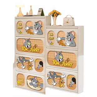 超薄入户门鞋柜收纳柜一体靠墙小窄家用门口免安装玄关柜翻斗钢制