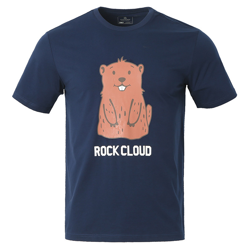 岩云RockCloud夏季新款城市户外运动休闲圆领短袖男棉T恤半袖