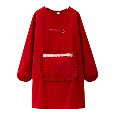 灯芯绒长袖罩衣时尚围裙