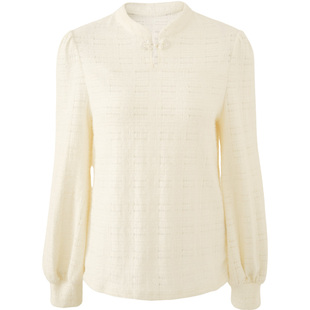 娅丽达新中式上衣国风盘扣衬衫女2025秋新款丝绒半身裙长袖衬衣