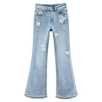 加绒牛仔微喇叭裤女潮2025年冬季