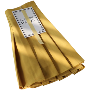 黄色百褶裙女防走光学院风短裙子春夏高腰a字显瘦jk半身裙裤短款