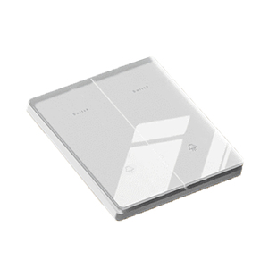 86型玻璃镜面二开双控开关超薄墙壁插座面板家用双开双联2开两开