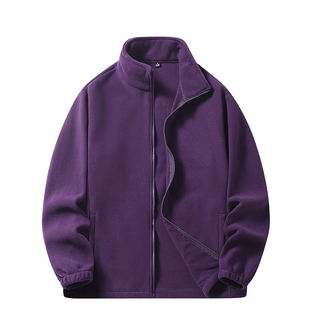 秋冬户外抓绒衣情侣加厚摇粒绒内胆外套男立领双面绒拼色上衣女