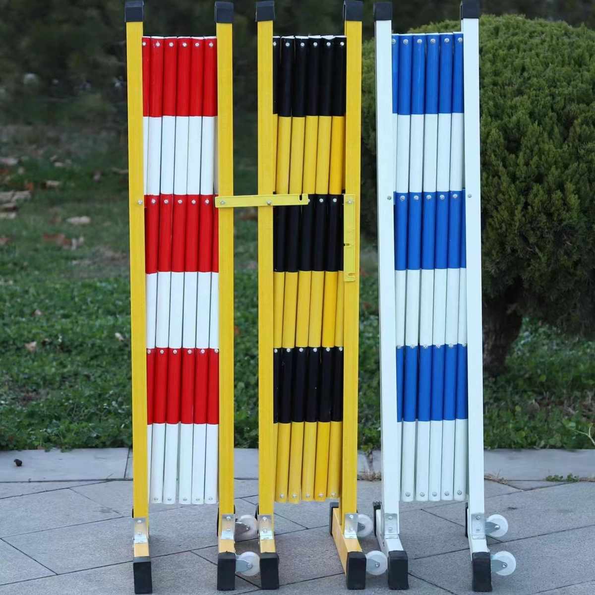 玻璃钢绝缘伸缩围栏管式电力施工安全硬质可移动防护隔离折叠栏杆