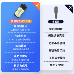 led工作灯修车维修灯强磁吸充电户外灯超亮照明应急灯强光手电筒