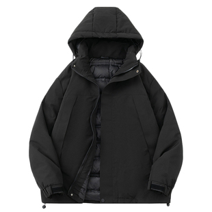 回力冲锋滑雪羽绒服男冬季2025新款加厚保暖短款轻薄工装上衣外套