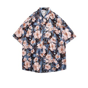 Loose Beachwear Button Blouse Tops Camisas hombre shirts男女
