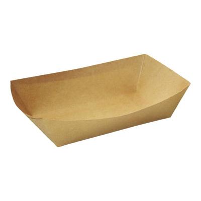 一次性薯条盒牛皮纸手捧免折船盒