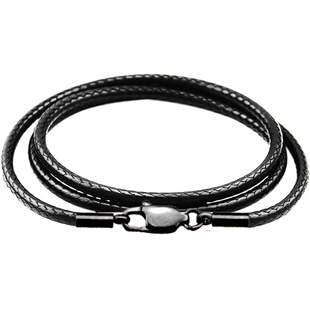 皮绳项链绳女男士吊坠挂绳黑色扣蜡绳黄金翡翠玉坠挂绳红绳子