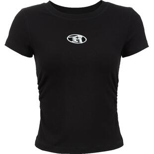 【ONLY奥莱】春夏款胸前镂空字母设计螺纹圆领修身正肩短袖T恤女