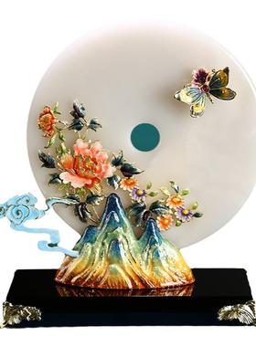 珐琅彩玉石祝福新中式电视柜酒柜