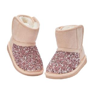 包邮戴维贝拉儿童雪地靴秋冬新款女童加绒靴子保暖短靴防滑