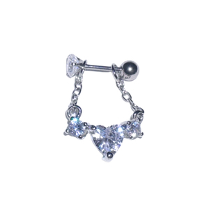 心愿｜自制漂亮爱心闪闪链条多样佩戴法钛钢耳骨钉耳蜗耳环DARKXX