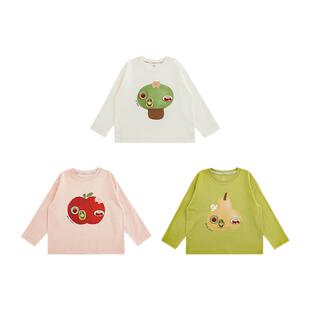 幼悠 女童卡通印花T恤2026春季洋气可爱透气吸湿罗纹领圈休闲上衣