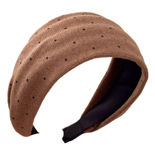 韩国气质波点宽边发箍女款2025新款高级感秋冬百搭高颅顶头箍发饰