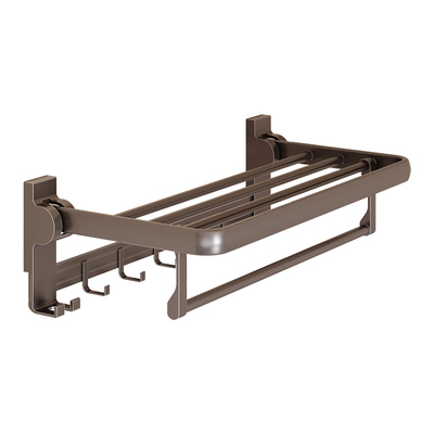 太空铝免打孔毛巾架浴室角架