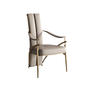 Mobeier 设计师椅子豪华别墅客厅主人位茶桌椅现代轻奢真皮休闲椅