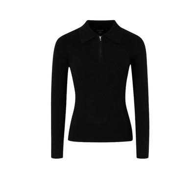 【可机洗羊毛】PRICH时尚翻领坑条修身针织开衫2025冬新款毛衣女