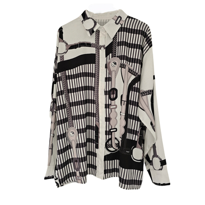 高调老钱H链条衬衫垂感阔腿裤套