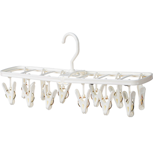 霜山袜子晾晒架阳台内衣裤晾衣架塑料可折叠多夹旅行出差便携衣架