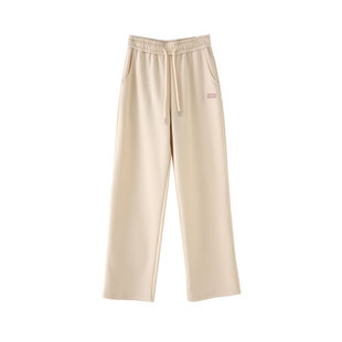 青少年高中初中学生少女加长版裤子高个子春秋宽松直筒运动阔腿裤