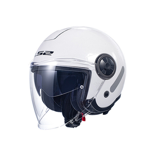 LS2摩托车双镜片半盔男女四分之三头盔踏板车四季通用OF620