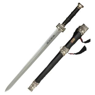 正品龙泉宝剑八面汉剑镀银黑檀木天夔花纹钢收藏刀剑未开刃旗舰店