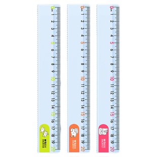 晨光尺子直尺15cm20cm小学生专用卡通尺子带波浪线高透不易断一年级二年级三年级初中生专用儿童透明塑料直尺