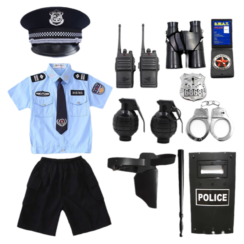 儿童小警察玩具套装黑猫警长帽子衣男孩特种兵作战装备衣服玩具枪