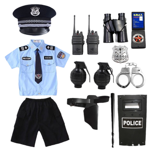 儿童小警察玩具套装黑猫警长帽子衣男孩特种兵作战装备衣服玩具枪
