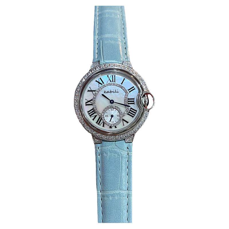 2025新款网红女表轻奢小众时尚ins风皮带手表气球镶钻贝母手表女