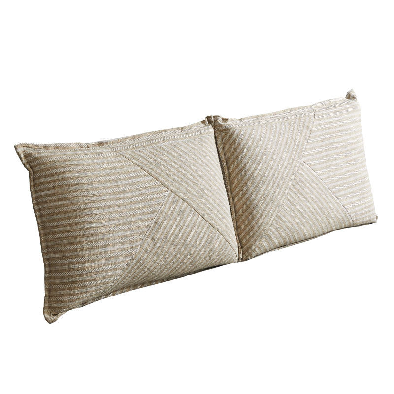 丰范条纹仿棉麻床头靠背双人大靠垫简约榻榻米软包床头改造可拆洗