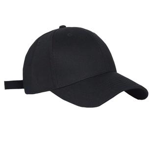 帽子大头围硬顶黑色鸭舌帽女春夏季加宽帽檐显脸小纯色棒球帽男款