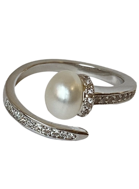 澳白色珍珠戒指女2026新款爆款