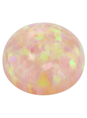 圆形平底素面彩色人造欧泊石OPAL 欧珀澳宝肉粉色戒面手链主石#8C