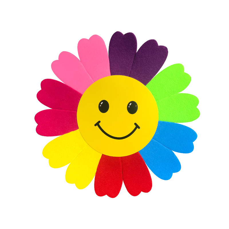 笑脸七彩太阳花儿童运动会开幕式入场道具幼儿园舞蹈向日葵手拿花
