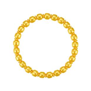 三八节礼物周大生黄金手串女足金硬金顺意苹果金珠纳福手链送女友