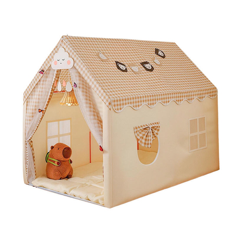 儿童帐篷加长版卡其小屋孩子室内可睡觉过家家城堡小房子玩具屋子