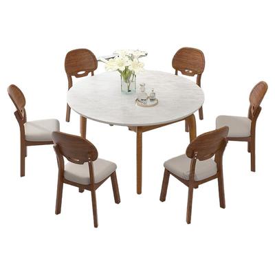 现代简约圆桌客厅餐厅实木桌