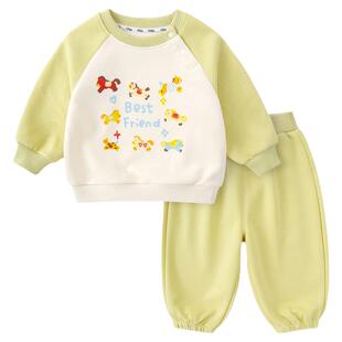 dudujia儿童套装宝宝春季两件套男童女童上衣裤子婴儿童装衣服a类