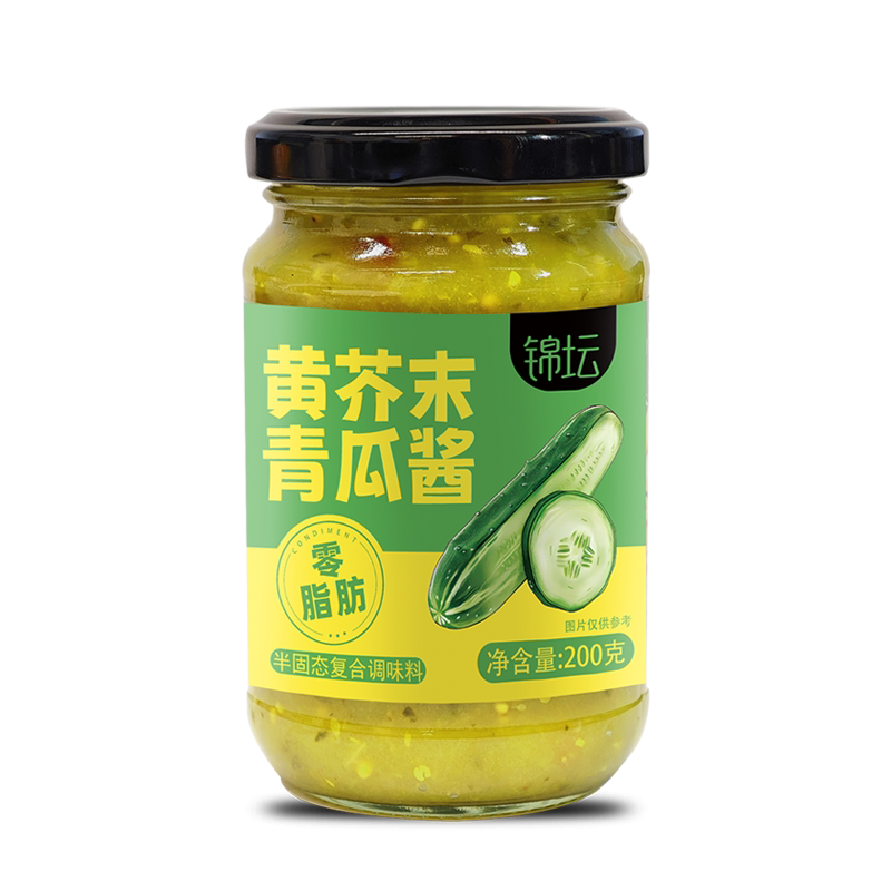芥末青瓜酱0脂肪黄芥末酸黄瓜酱