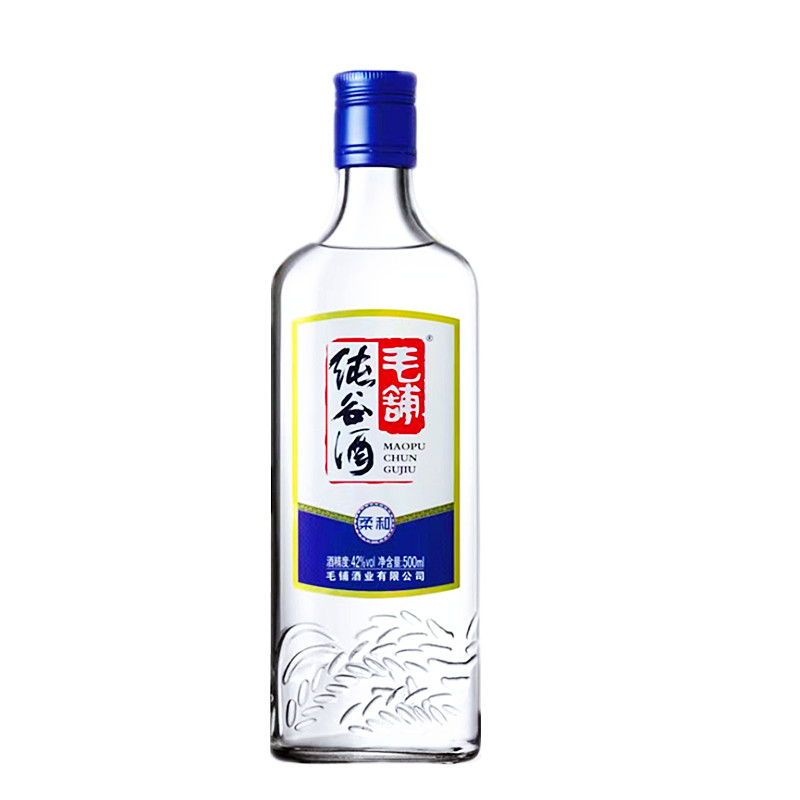 纯谷酒毛铺白酒玻璃瓶42度