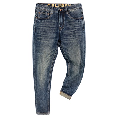 高级八分九分牛仔裤秋冬厚款男